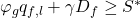 {\varphi _g}{q_{f,l}} + \gamma {D_f} \ge {S^ * }