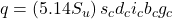 q = \left( {5.14{S_u}} \right){s_c}{d_c}{i_c}{b_c}{g_c}