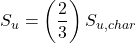 {S_u} = \left( {\dfrac{2}{3}} \right){S_{u,char}}