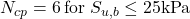 {N_{cp}} = 6{\rm{ \:for \:}}{S_{u,b}} \le 25{\rm{ kPa}}