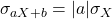 \sigma_{aX+b} =|a|\sigma_X