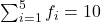 \sum_{i=1}^5  f_i = 10