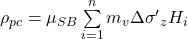 {\rho _{pc}} = {\mu _{SB}}\sum\limits_{i = 1}^n {{m_v}\Delta {{\sigma '}_z}{H_i}}
