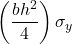 \left( {\dfrac{{b{h^2}}}{4}} \right){\sigma _y}