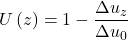 U\left( z \right) = 1 - \dfrac{{\Delta {u_z}}}{{\Delta {u_0}}}