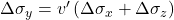 \Delta {\sigma _y} = v'\left( {\Delta {\sigma _x} + \Delta {\sigma _z}} \right)