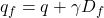 {q_f} = q + \gamma {D_f}