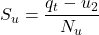 {S_u} = \dfrac{{q_t} - {u_2}}{{N_u}}