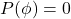 P(\phi) = 0