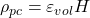 {\rho _{pc}} = {\varepsilon _{vol}}H