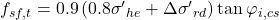 {f_{sf,t}} = 0.9\left( {0.8{{\sigma '}_{he}} + \Delta {{\sigma '}_{rd}}} \right)\tan {\varphi _{i,cs}}