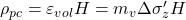 {\rho _{pc}} = {\varepsilon _{vol}}H = {m_v}\Delta {\sigma '_z}H