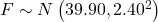 F \sim N\left(39.90, 2.40^2\right)