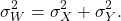 \[\sigma^2_W = \sigma_X^2 + \sigma_Y^2.\]