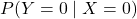 P(Y=0\mid X=0)