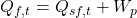 {Q_{f,t}} = {Q_{sf,t}} + {W_p}