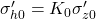 {\sigma '_{h0}} = {K_0}{\sigma '_{z0}}