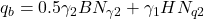 {q_b} = 0.5{\gamma _2}B{N_{\gamma 2}} + {\gamma _1}H{N_{q2}}