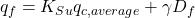 {q_f} = {K_{Su}}{q_{c,average}} + \gamma {D_f}