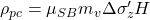 {\rho _{pc}} = {\mu _{SB}}{m_v}\Delta {\sigma '_z}H