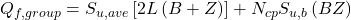 {Q_{f,group}} = {S_{u,ave}}\left[ {2L\left( {B + Z} \right)} \right] + {N_{cp}}{S_{u,b}}\left( {BZ} \right)