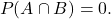 \[P(A \cap B) = 0.\]