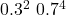 0.3^2\ 0.7^4