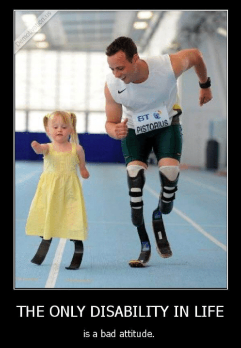 Meme illustrating inspirational ableism.