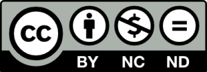 Badge for the Creative Commons Attribution Non-Commercial No Derivatives license.