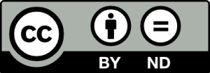 Badge for the Creative Commons Attribution No Derivatives license.