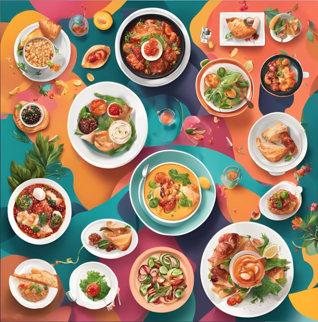 Image showing table of AI generated food