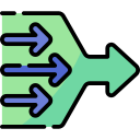 simplify icon (three arrows converging)
