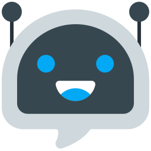 Small grey smiling robot icon