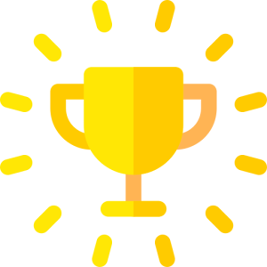 Small yellow trophy cup