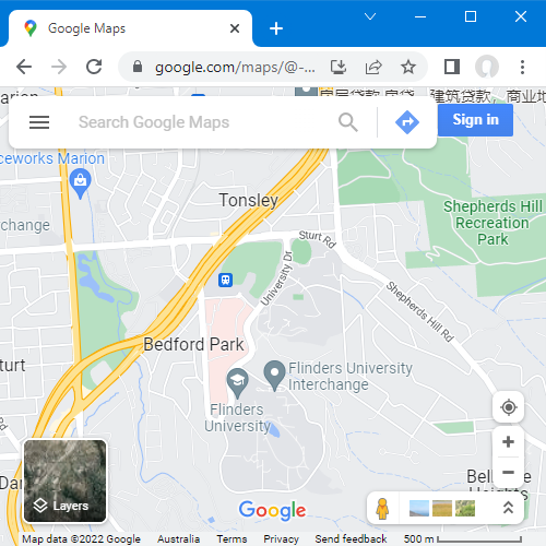 Screenshot of Google maps