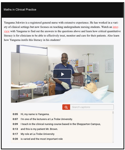 Yangama Jokwiro, a clinical nurse, is working with a patient care manikin in a realistically simulated hospital ward to demonstrate how he uses maths in healthcare.