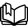 Black and white book icon