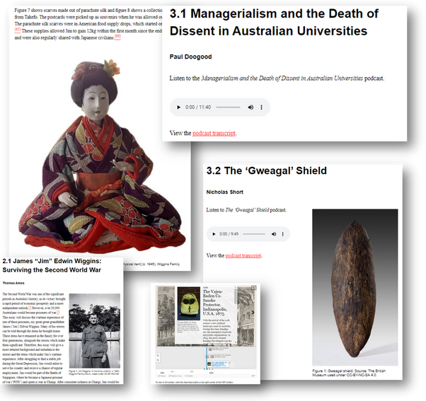 A collection of snapshots from student-generated contributions to the OER Making Public Histories, using a diverse range of digital mediums including podcasts and illustrated photo essays.